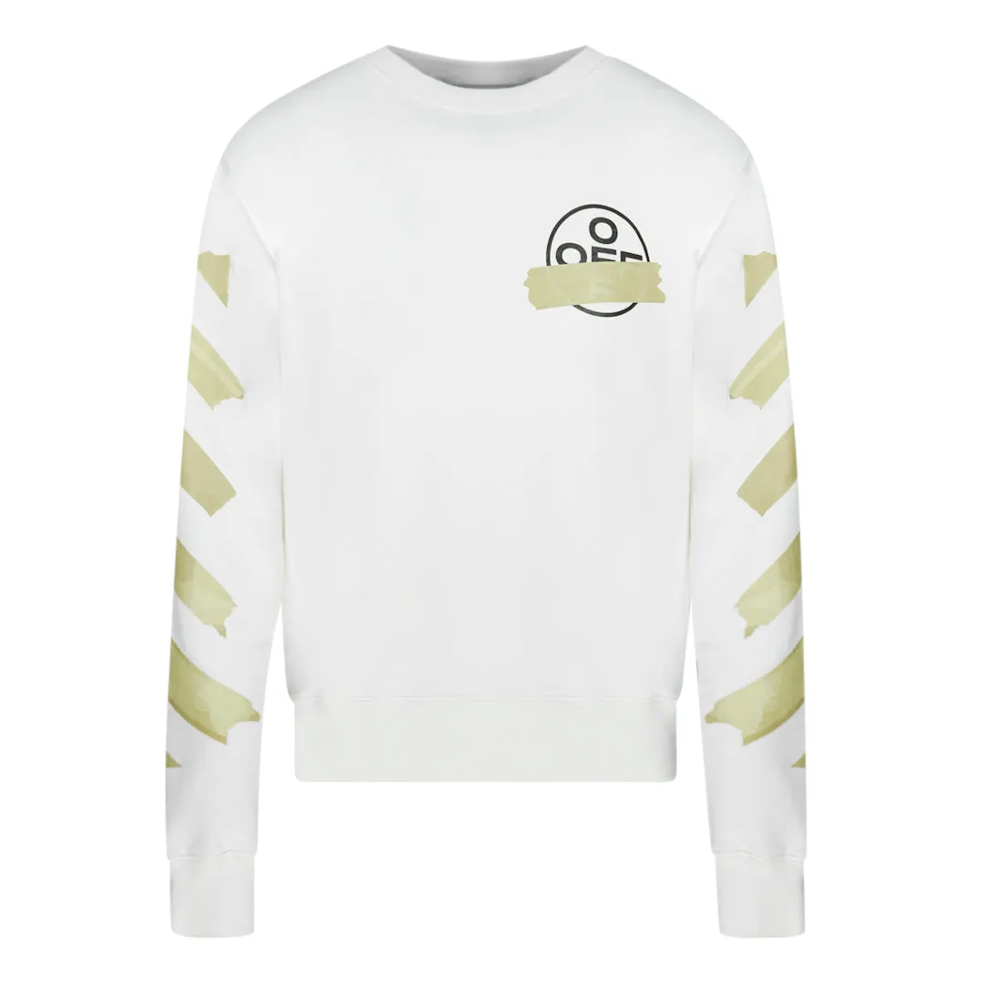 Off White Tape Logo White Sweatshirt