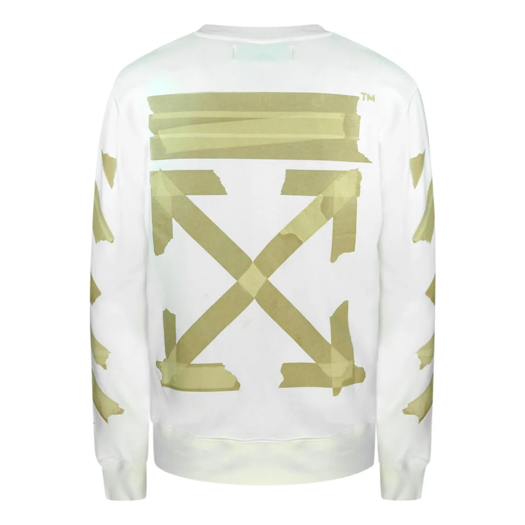 Off White Tape Logo White Sweatshirt