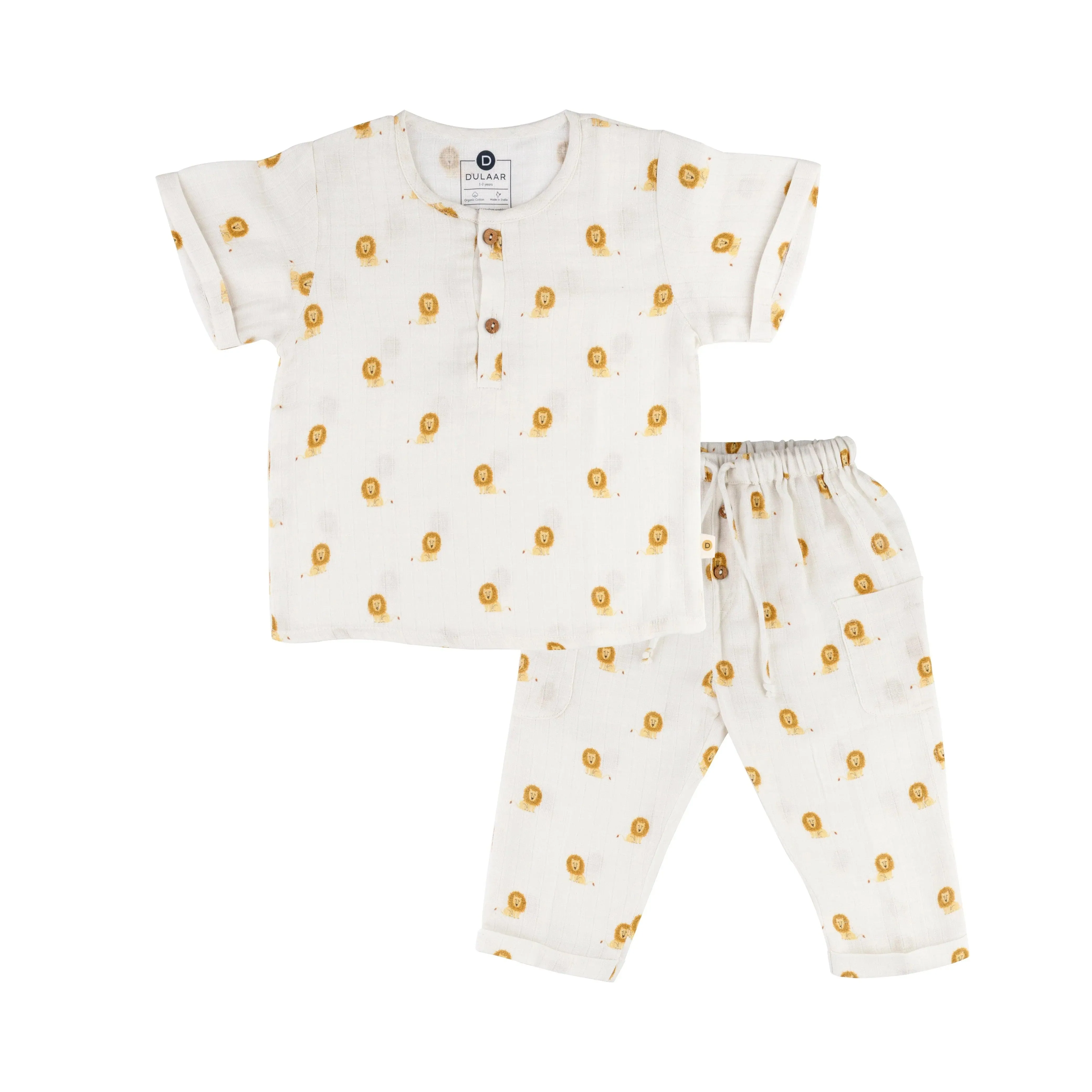 Organic Muslin Joggers Set | Just Lion Around