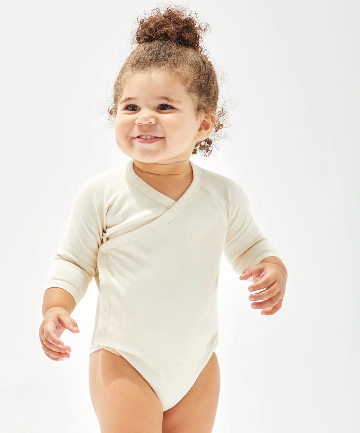 Organic Natural - Baby long sleeve kimono bodysuit