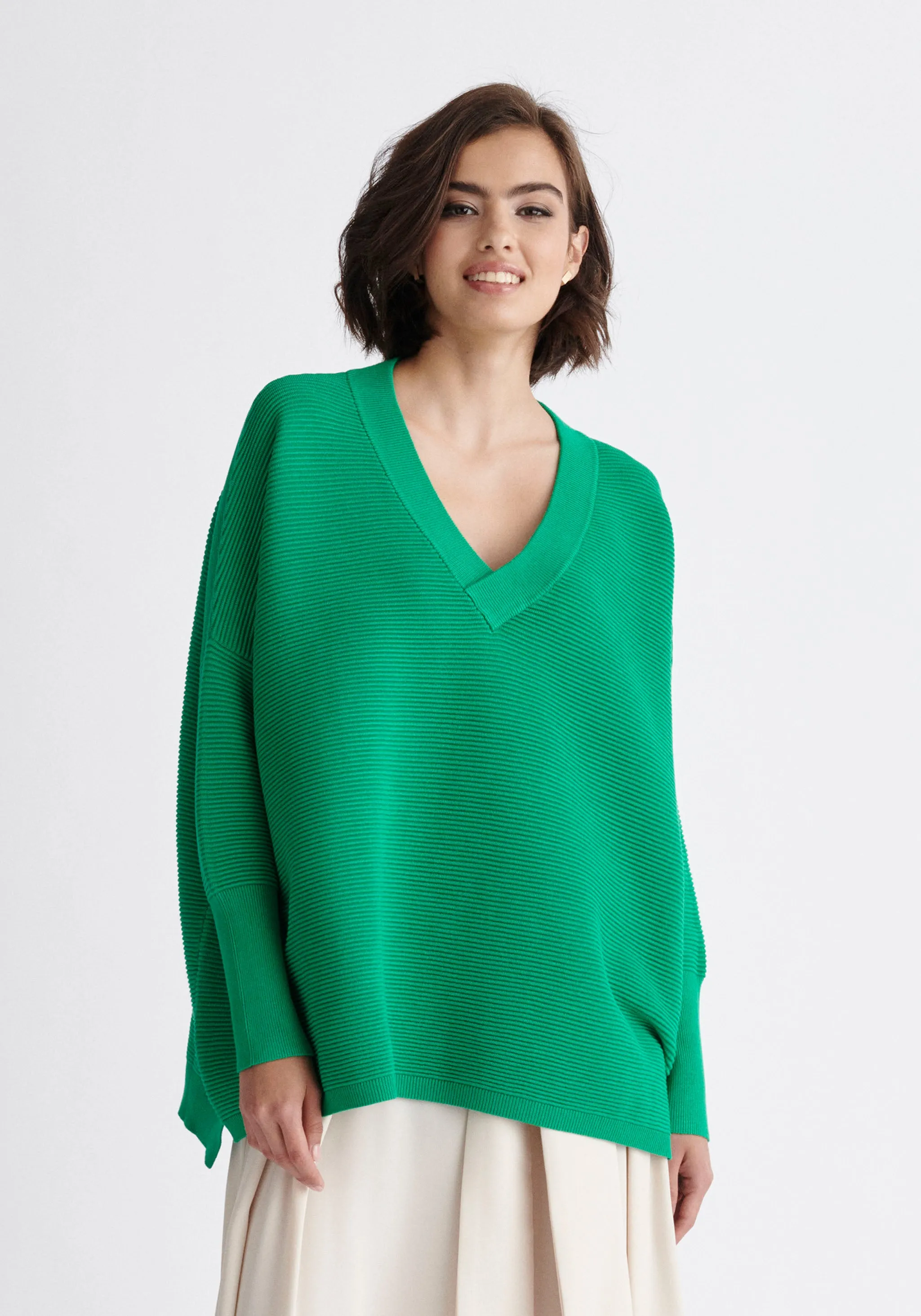 Paisie V-Neck Ribbed Jumper