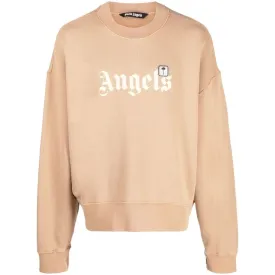 Palm Angels Bold Angels PXP Logo Beige Sweatshirt