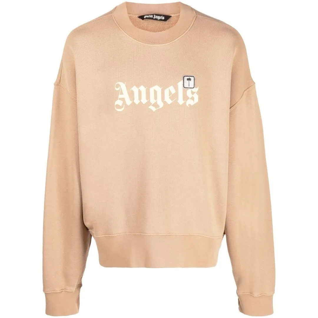 Palm Angels Bold Angels PXP Logo Beige Sweatshirt