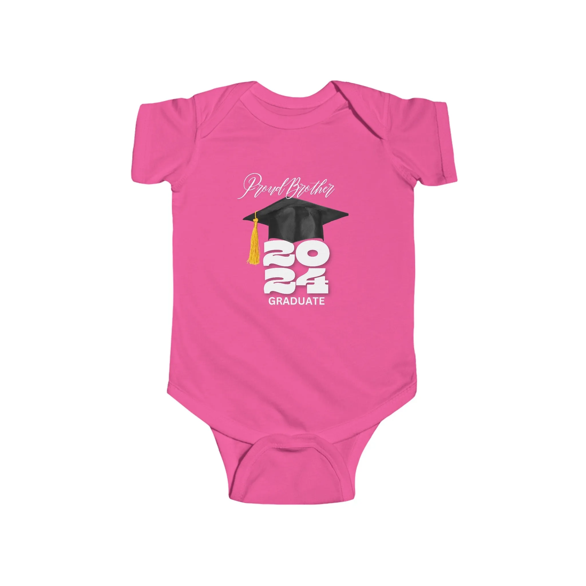 Proud Brother 2024 Graduate Infant Fine Jersey Bodysuit