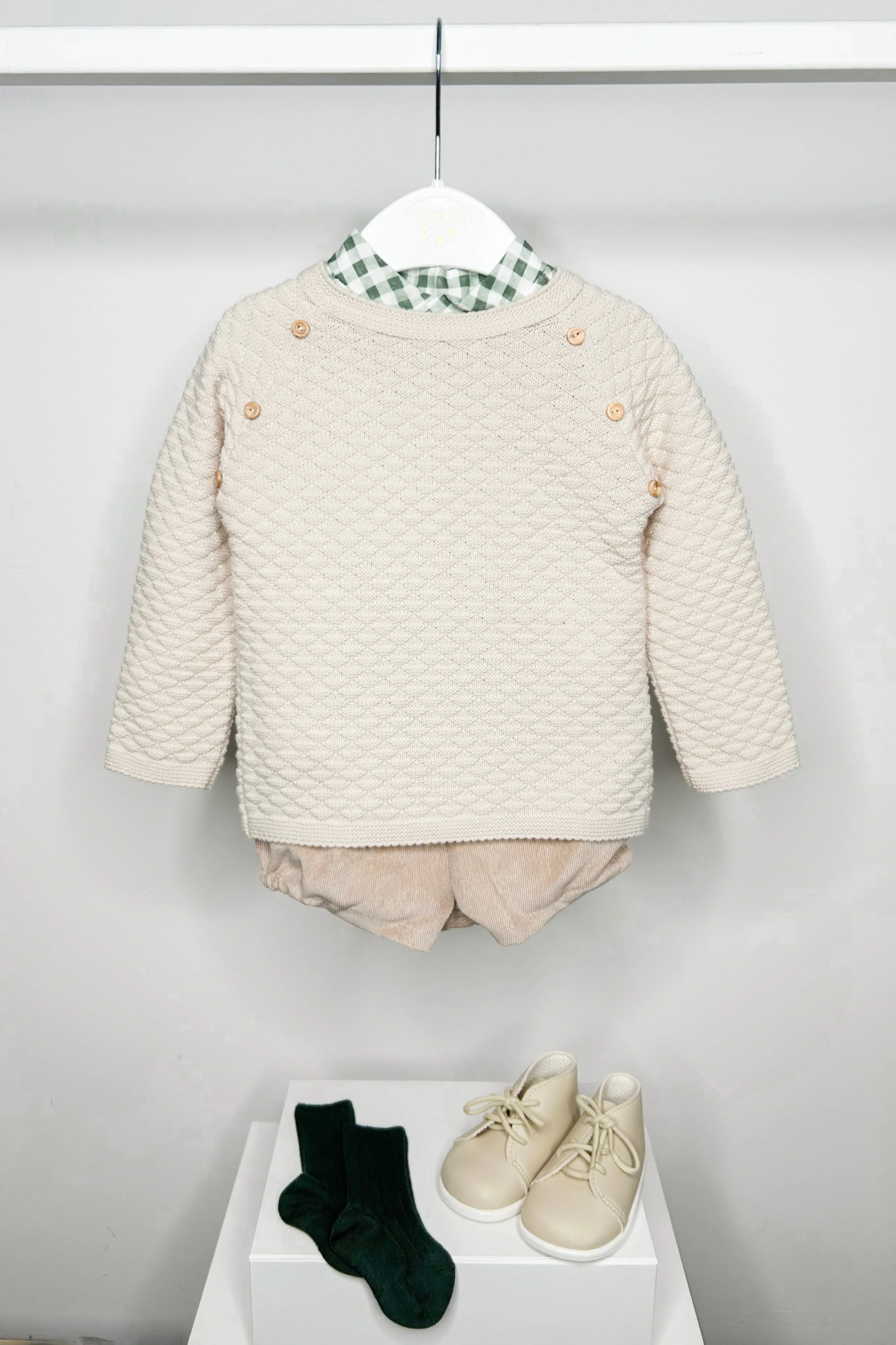 "Gregory" Stone Knit Jumper, Shirt & Shorts