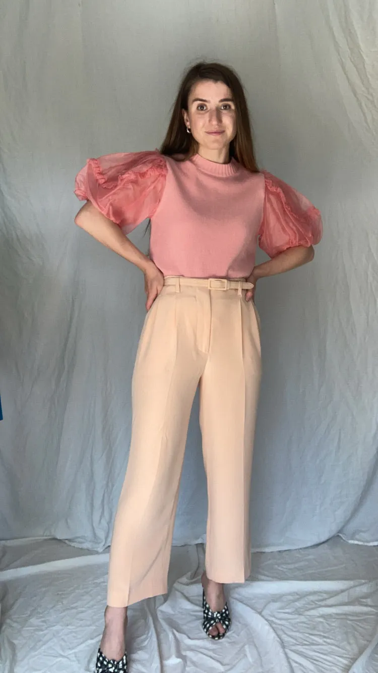 Ralph Lauren (Purple Label) Belted Blush 100% Silk Culottes 27-31