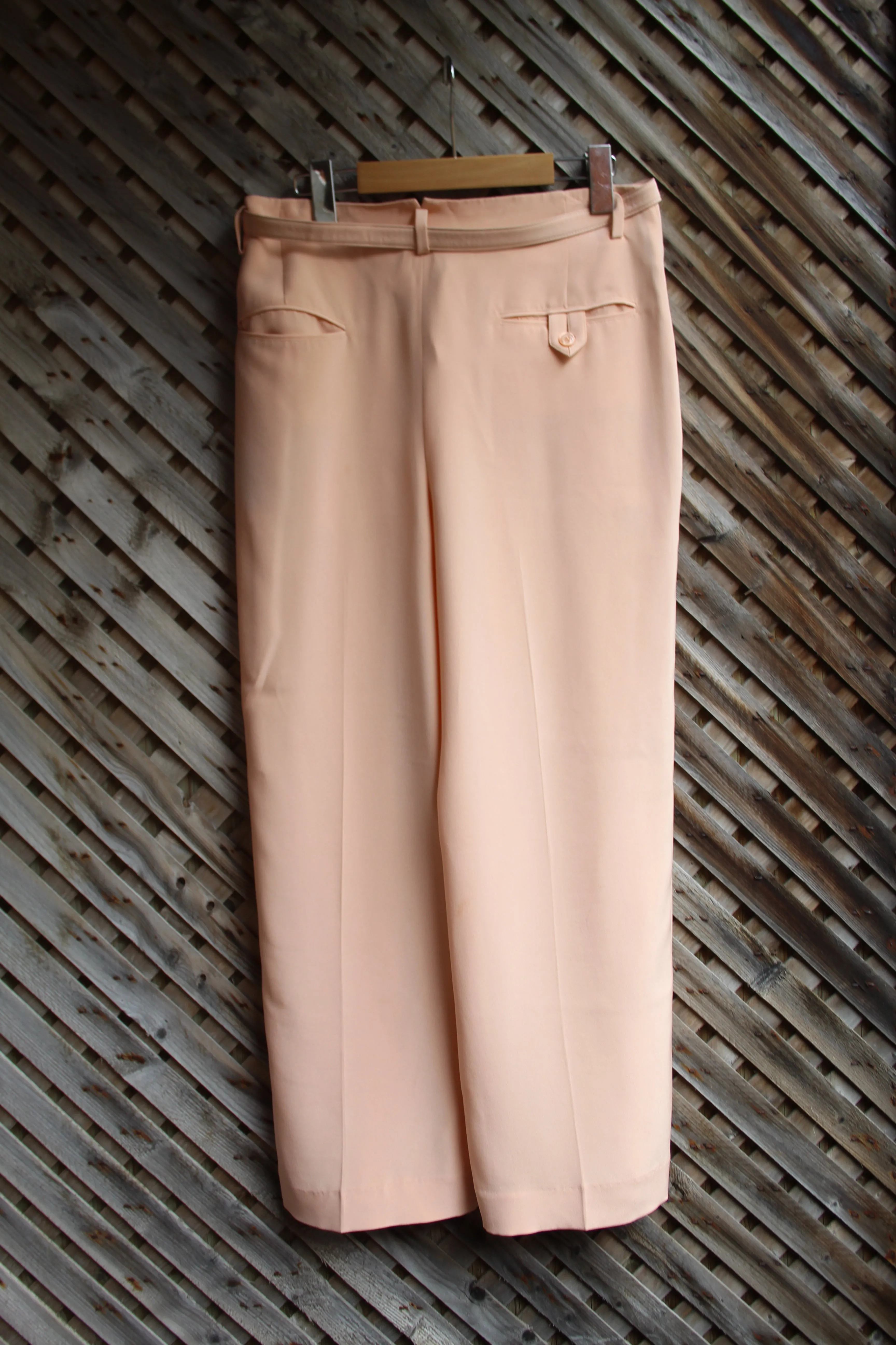 Ralph Lauren (Purple Label) Belted Blush 100% Silk Culottes 27-31