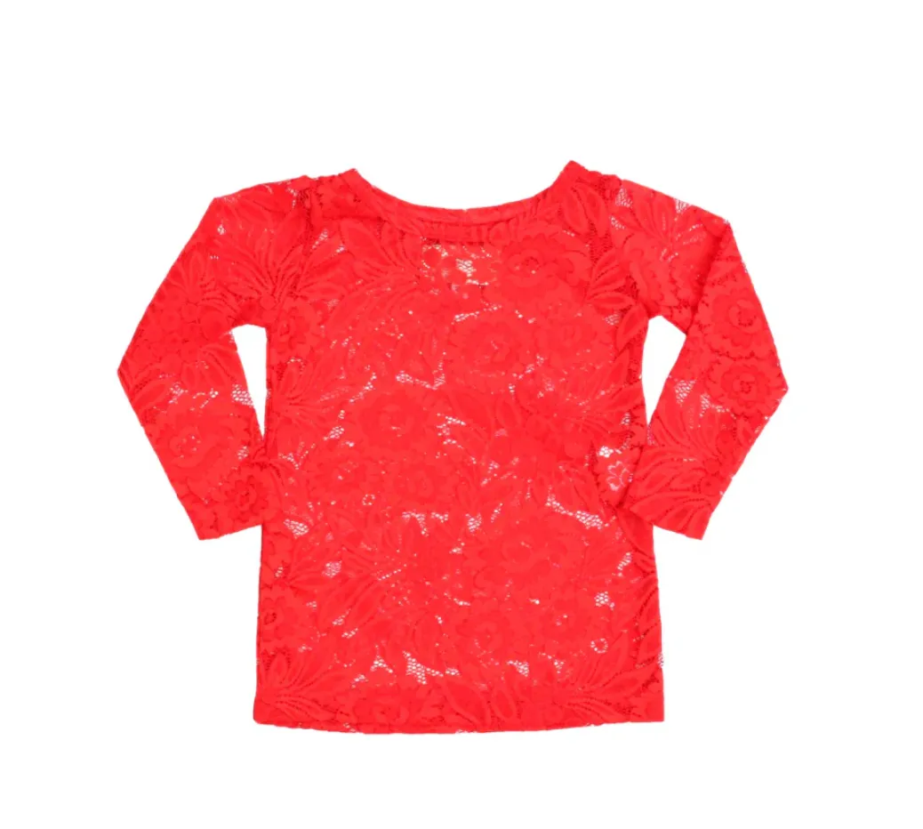 Red Lace Layering Top