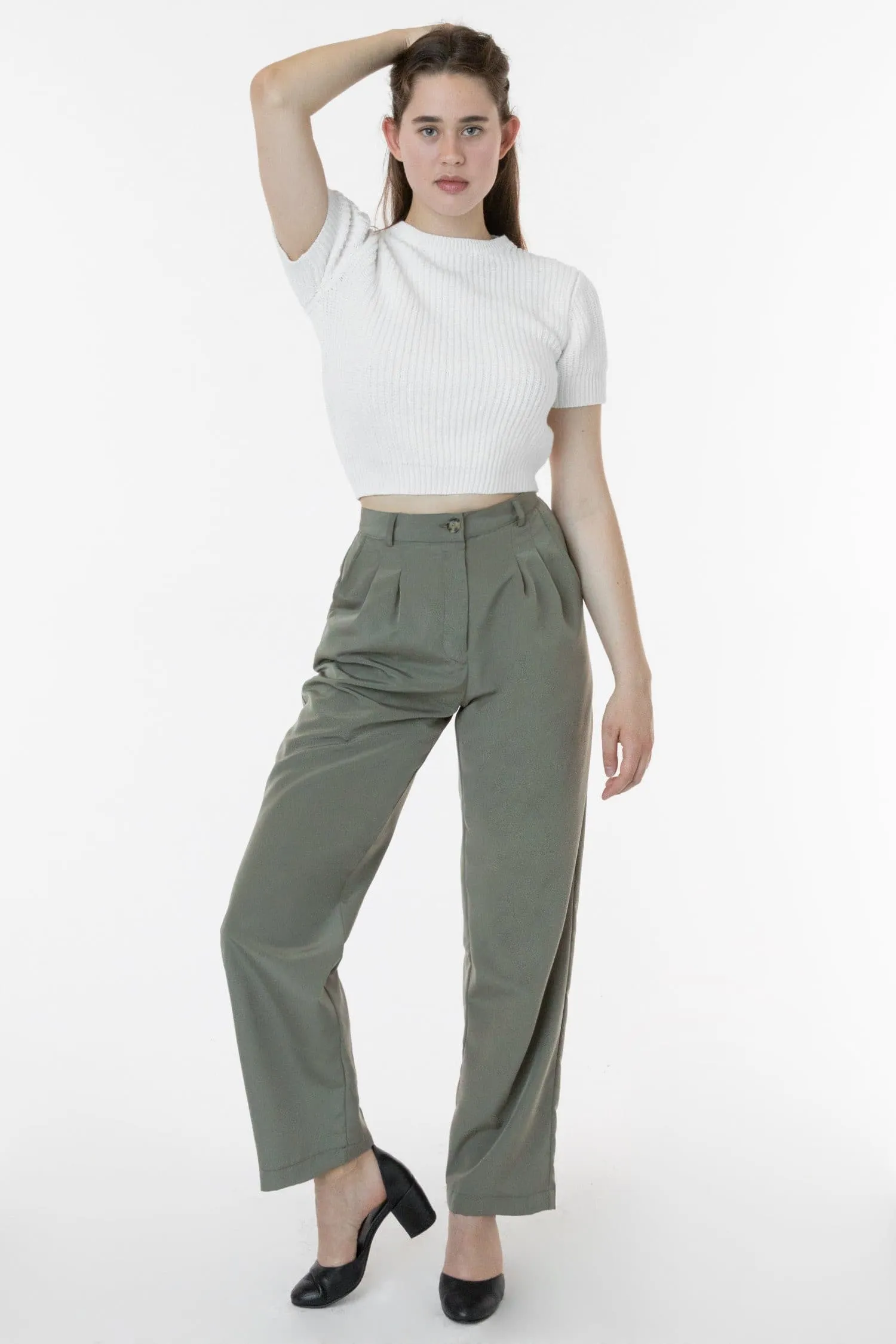 RSAPP350 - Poly Pleated Straight Leg Pant