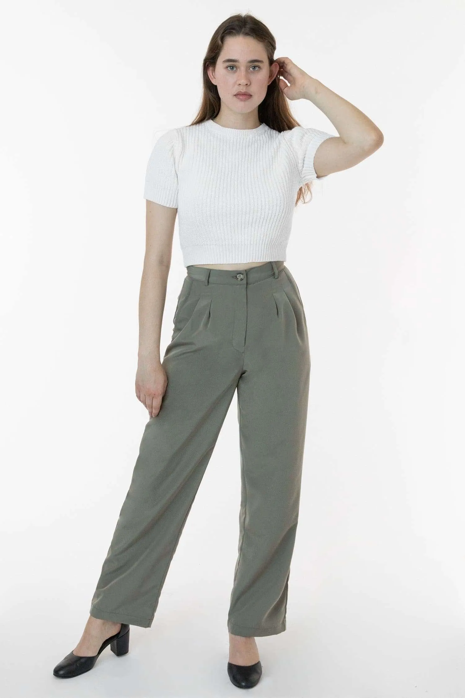 RSAPP350 - Poly Pleated Straight Leg Pant