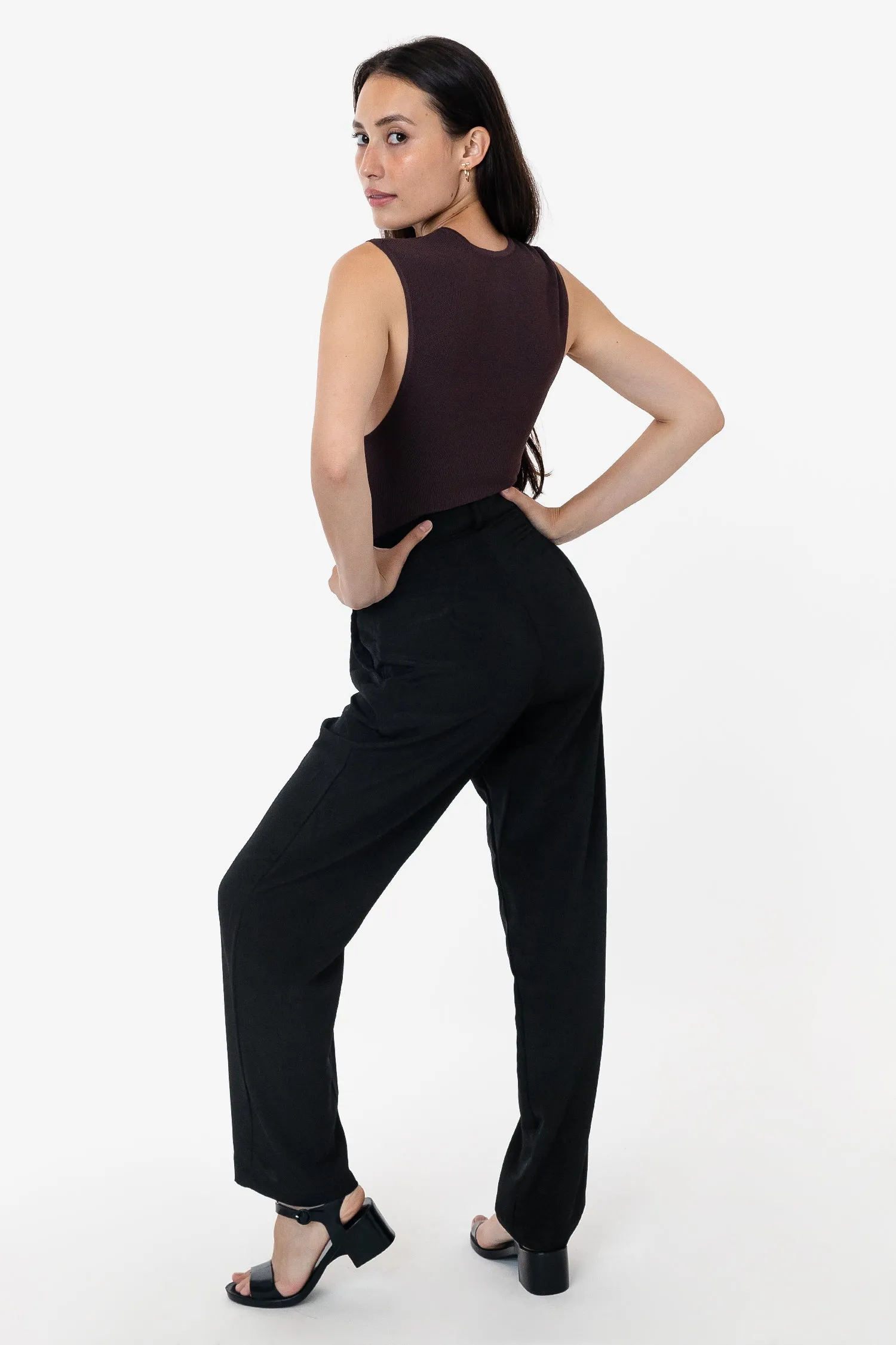 RSAPP350 - Poly Pleated Straight Leg Pant