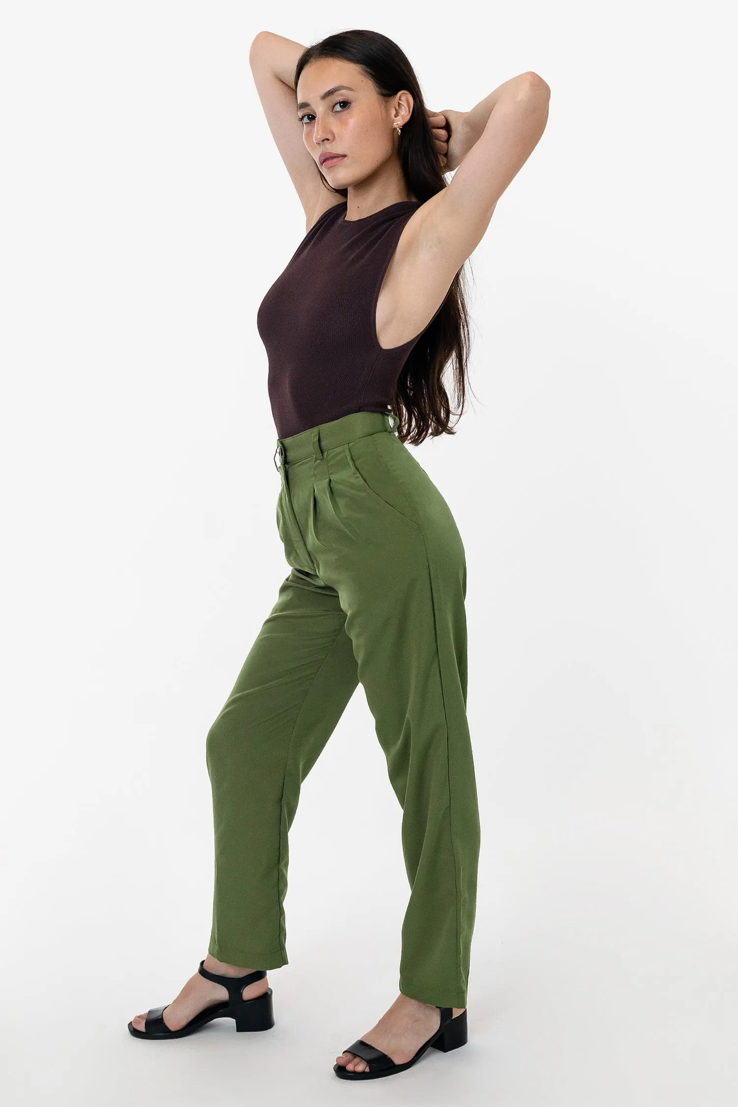 RSAPP350 - Poly Pleated Straight Leg Pant