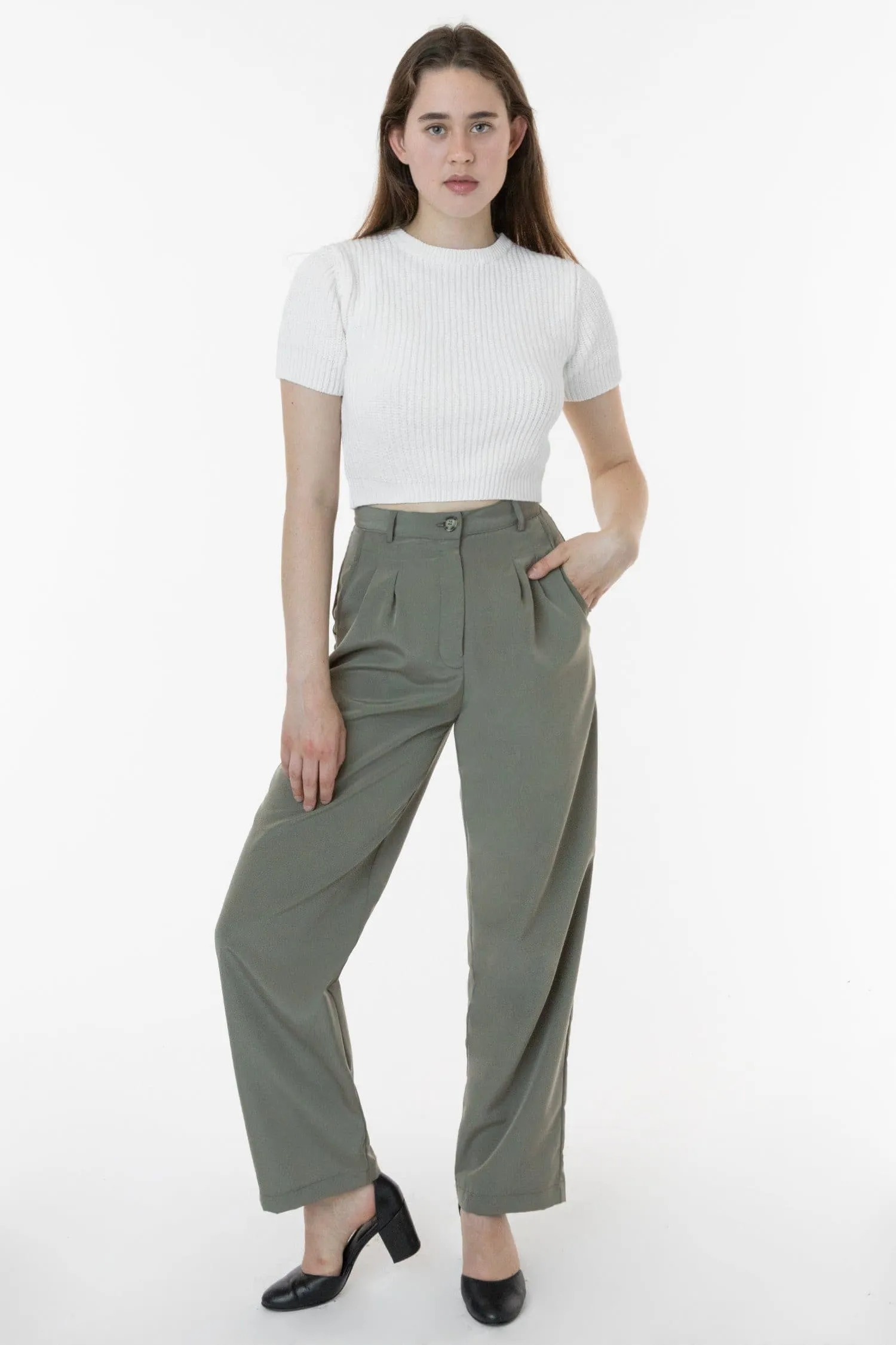 RSAPP350 - Poly Pleated Straight Leg Pant