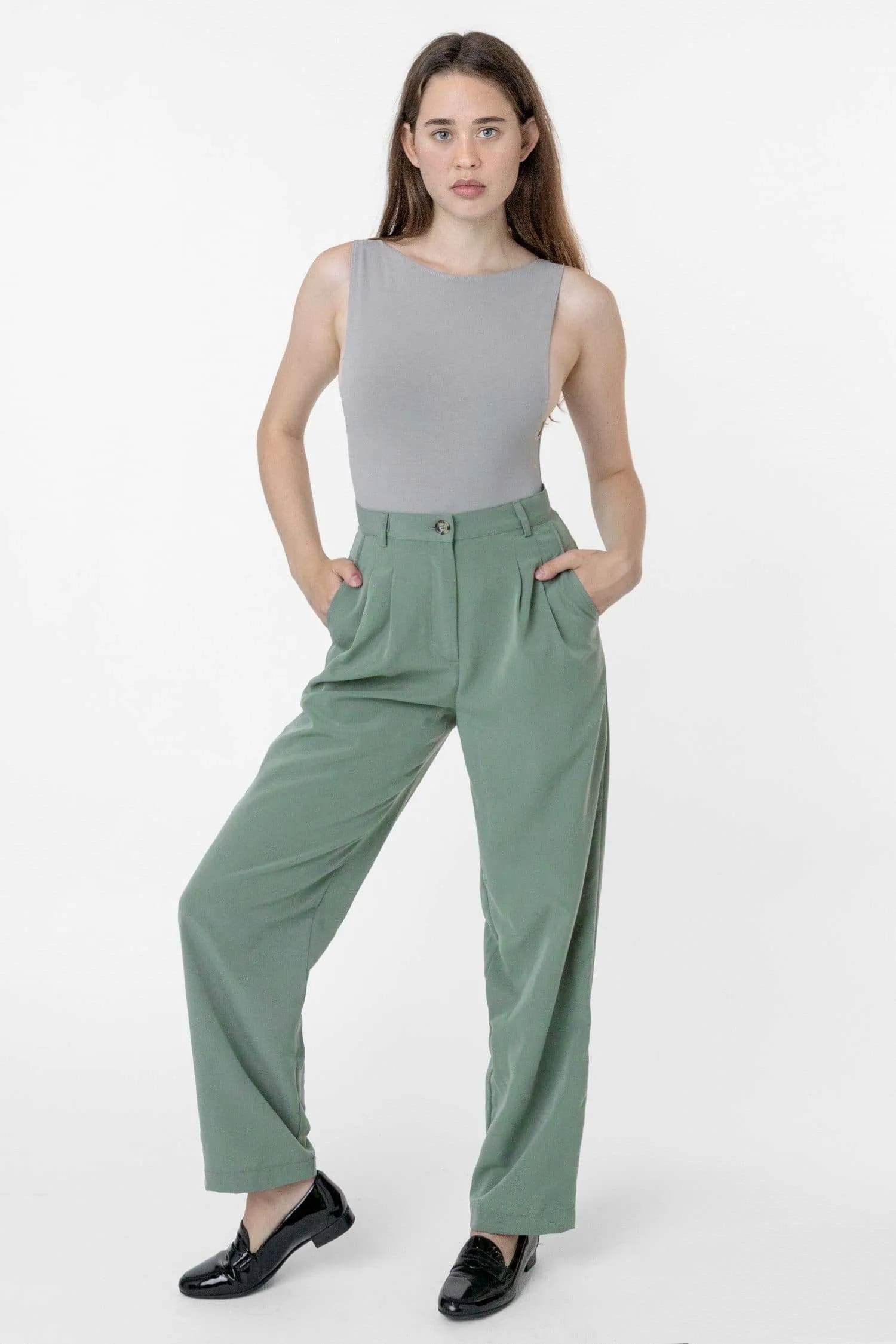 RSAPP350 - Poly Pleated Straight Leg Pant