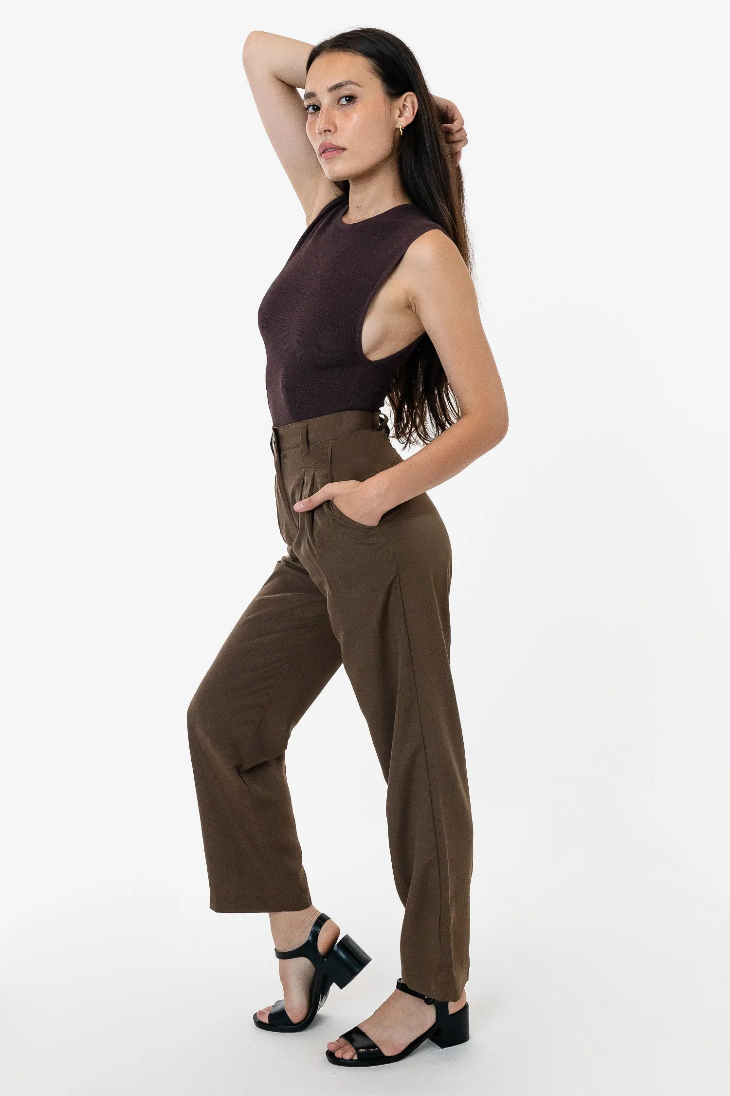 RSAPP350 - Poly Pleated Straight Leg Pant