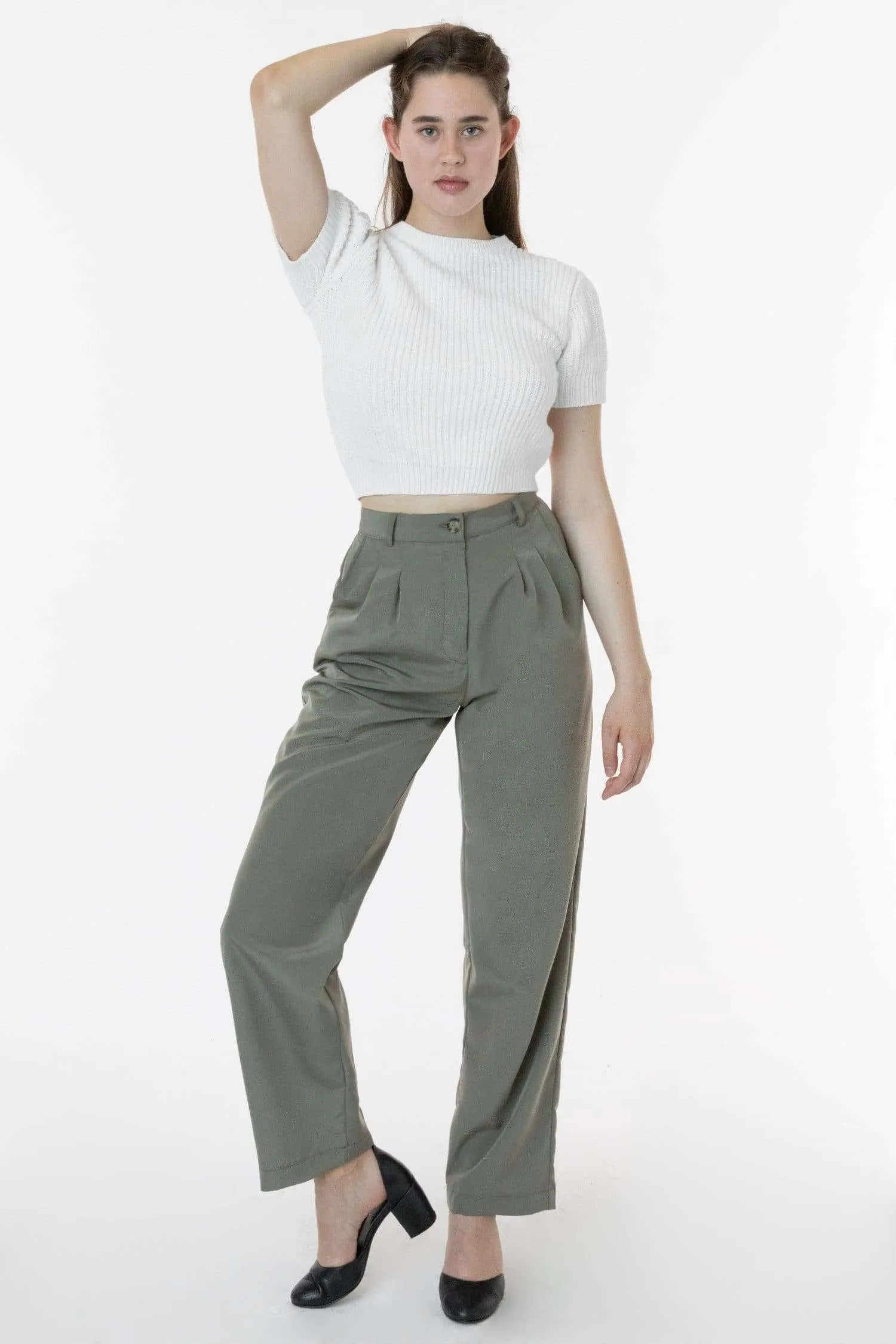 RSAPP350 - Poly Pleated Straight Leg Pant