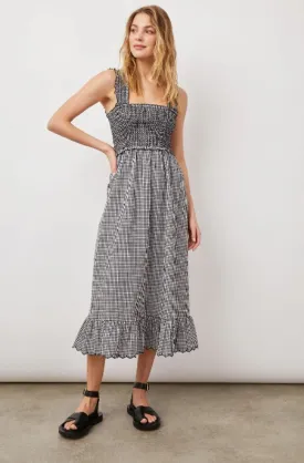 RUMI DRESS - BLACK MINI GINGHAM