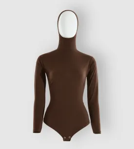 RUUQ Bodysuit Long Sleeve with Hijab Cap - Dark Chocolate