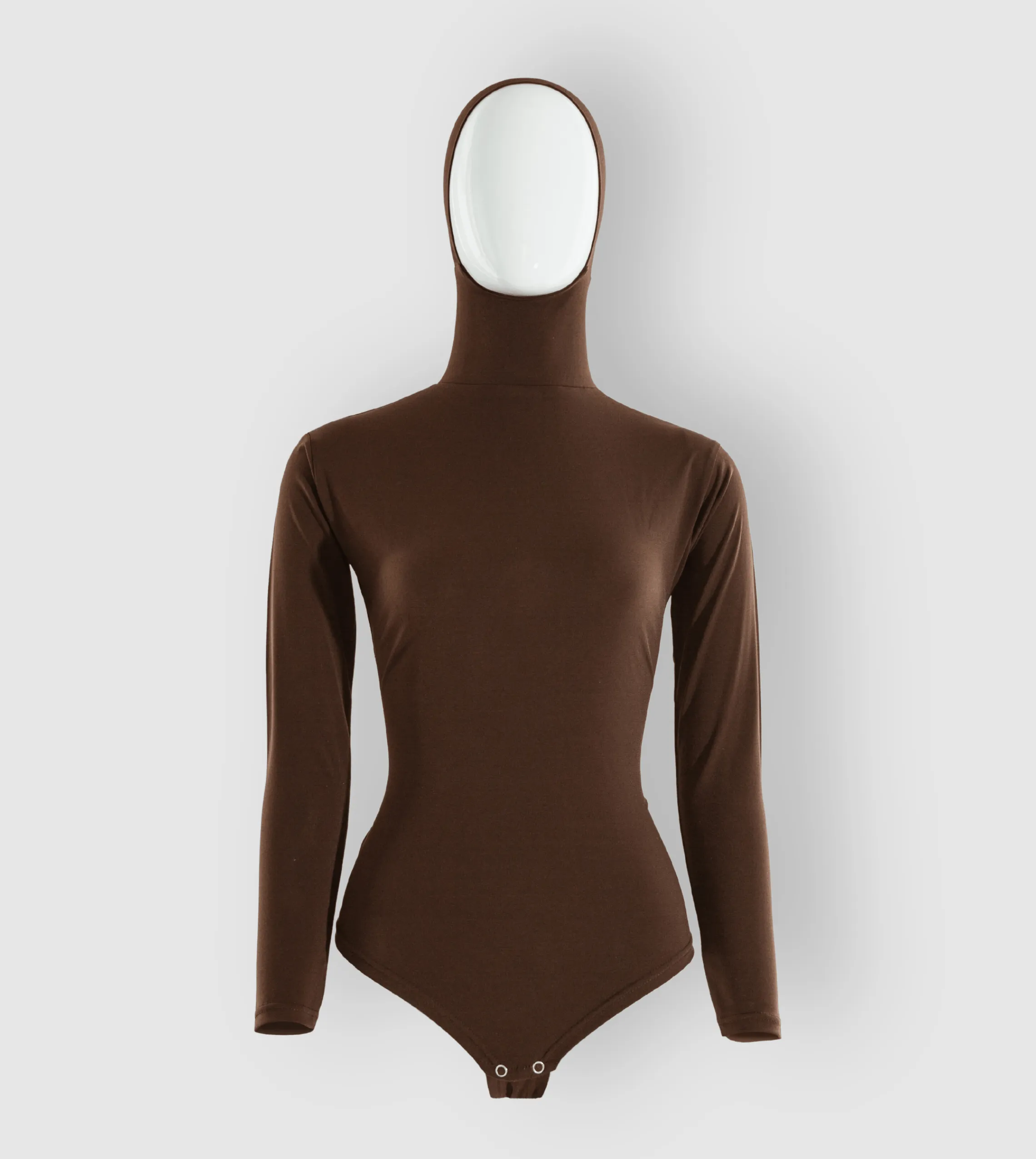 RUUQ Bodysuit Long Sleeve with Hijab Cap - Dark Chocolate