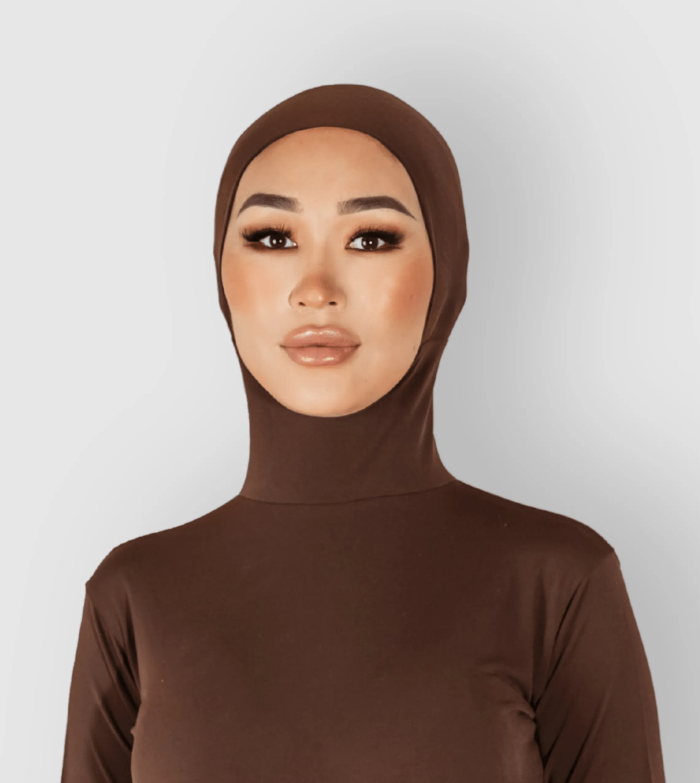 RUUQ Bodysuit Long Sleeve with Hijab Cap - Dark Chocolate