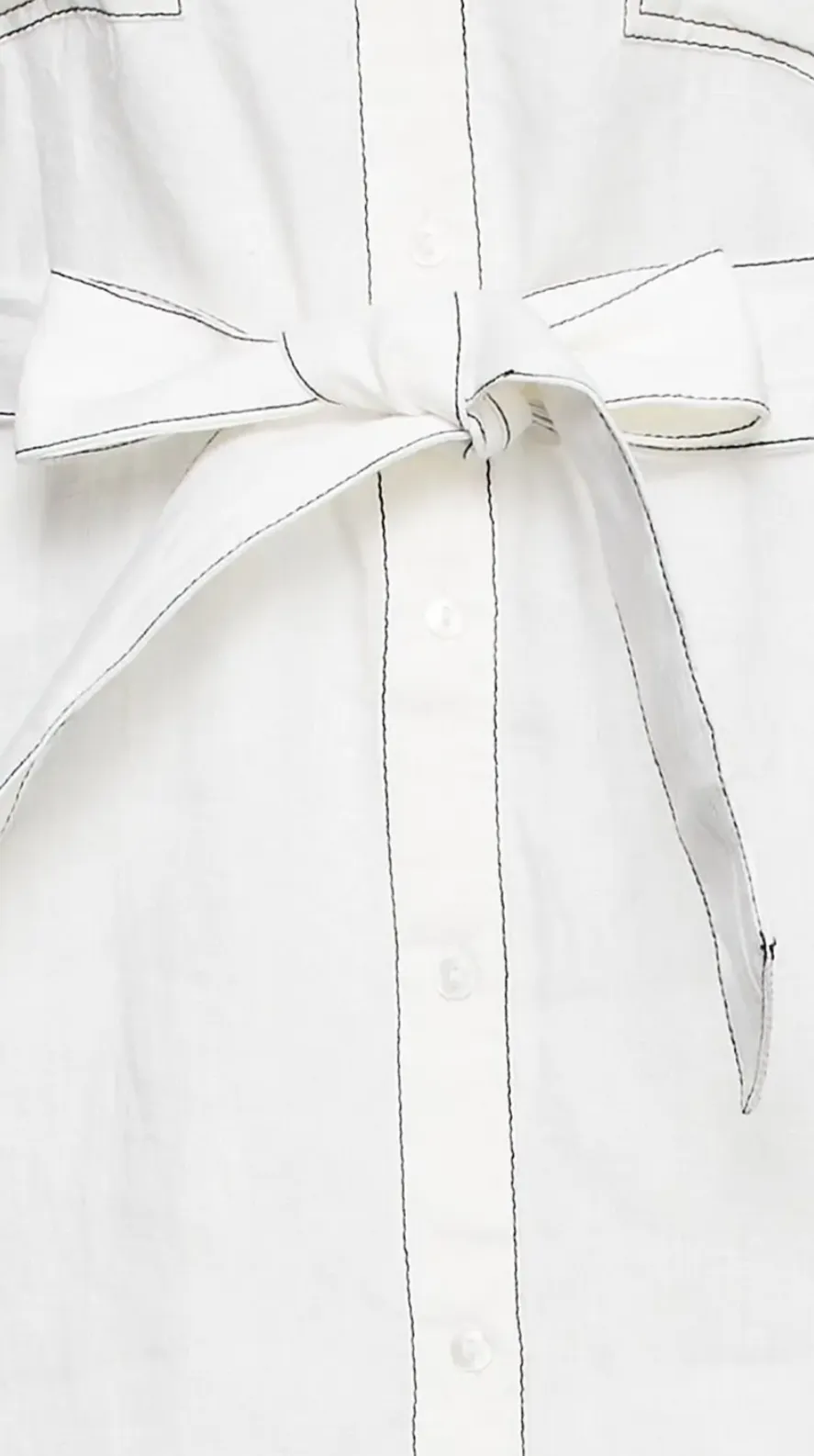 Seafolly White Belted Linen Shirt Dress / Cover Up