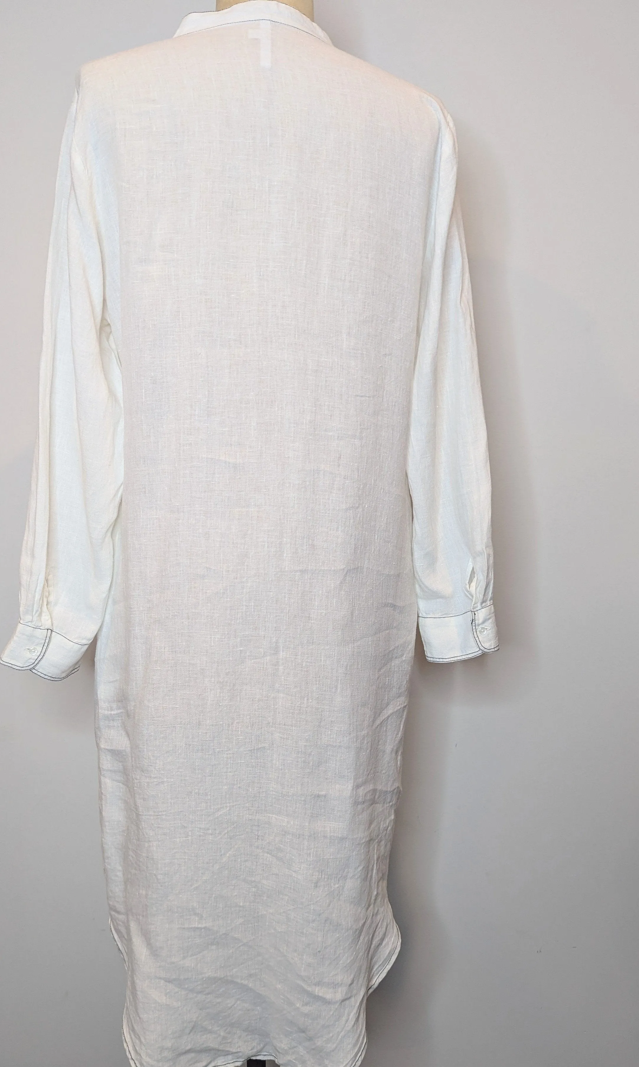 Seafolly White Belted Linen Shirt Dress / Cover Up