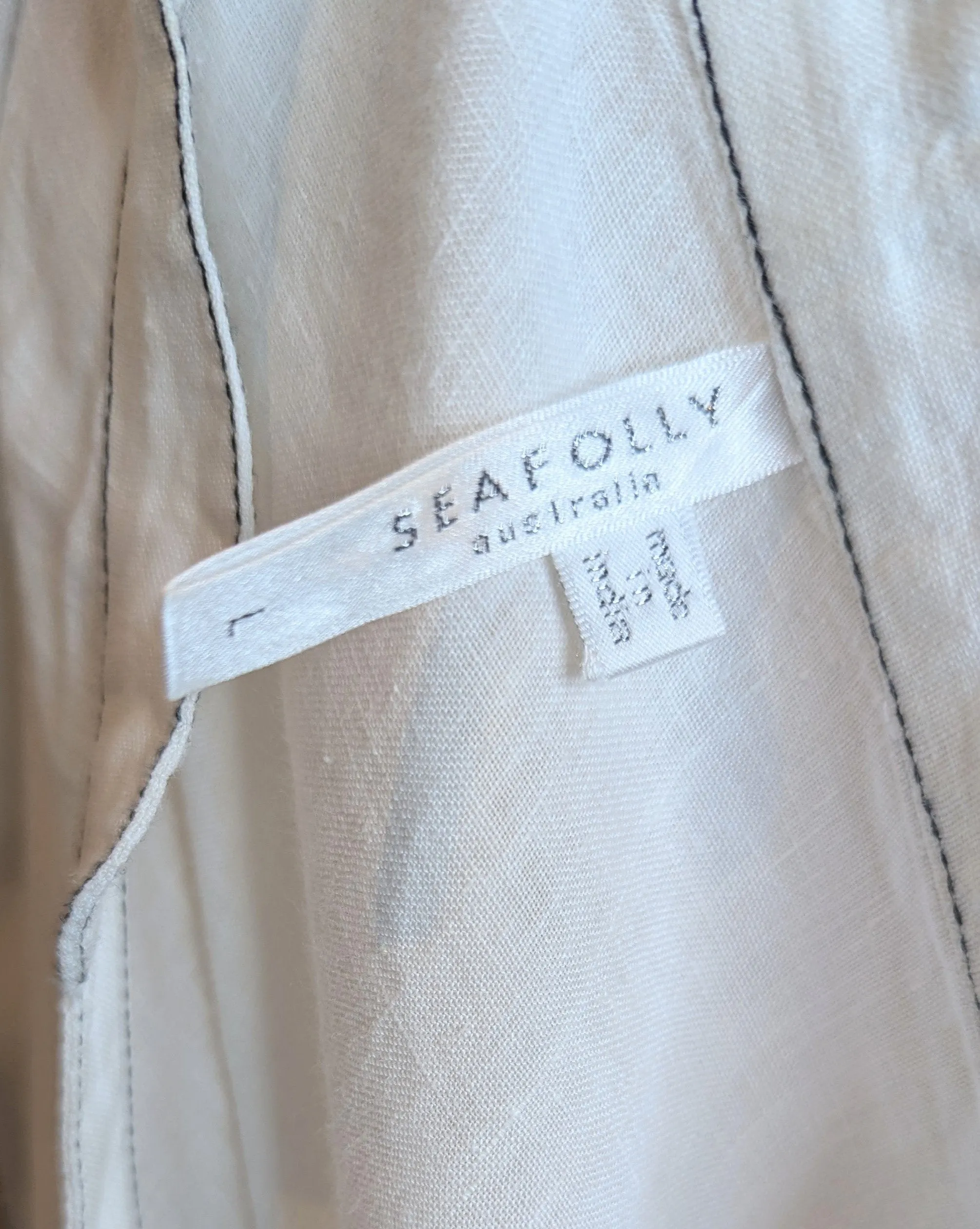 Seafolly White Belted Linen Shirt Dress / Cover Up