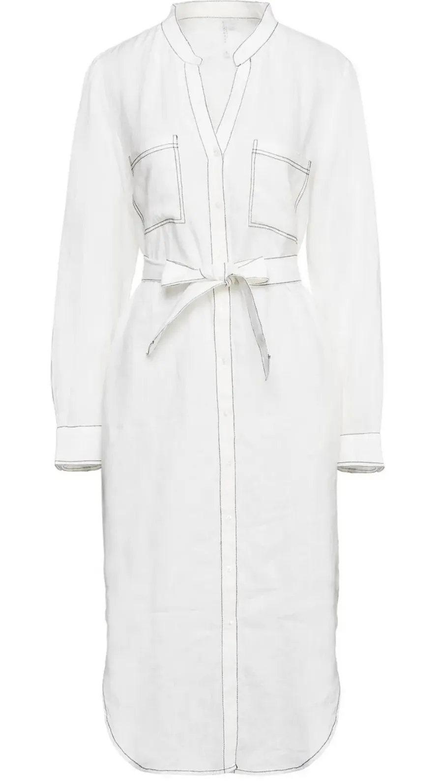 Seafolly White Belted Linen Shirt Dress / Cover Up