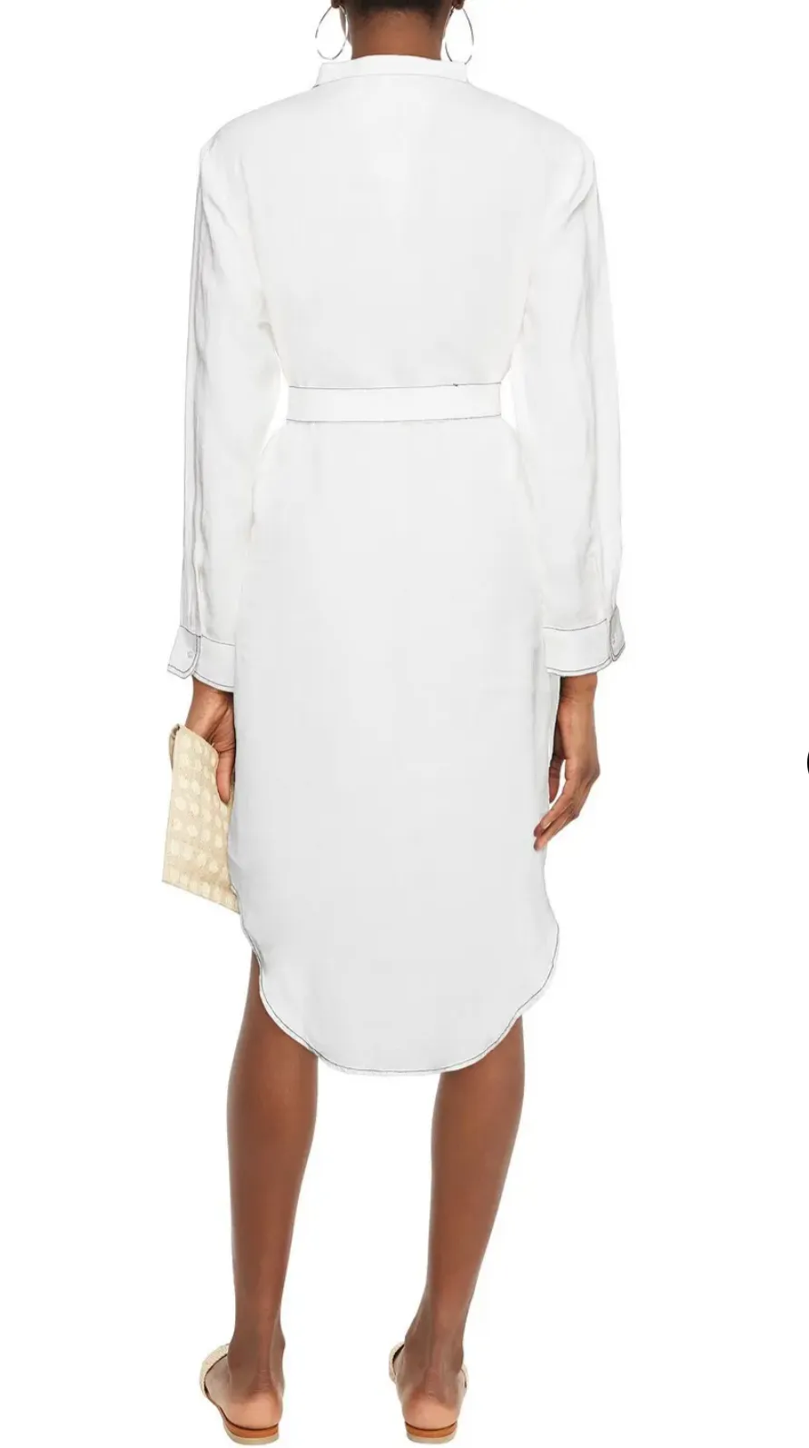 Seafolly White Belted Linen Shirt Dress / Cover Up