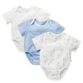 Short Sleeve Bodysuit 3-Pack - Sky Berry