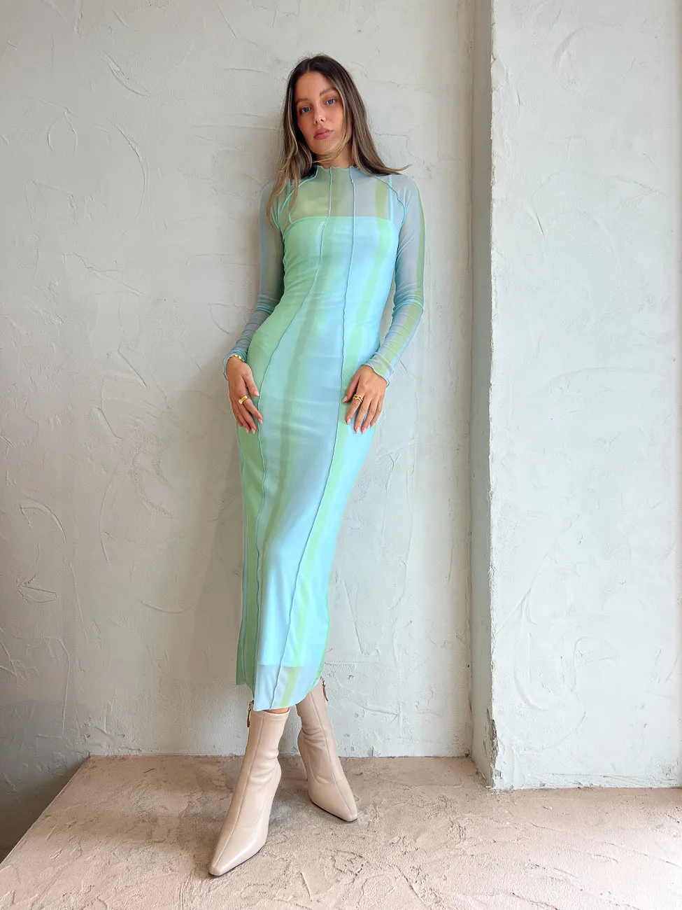 Significant Other Jean Dress in Green Mirage