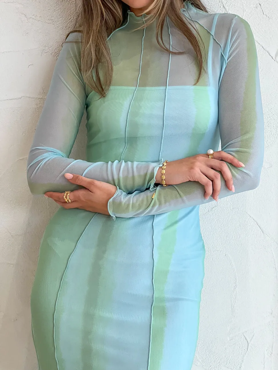 Significant Other Jean Dress in Green Mirage