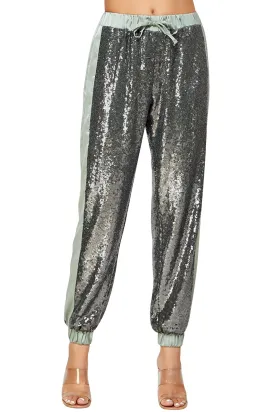 Silver Metallic Joggers