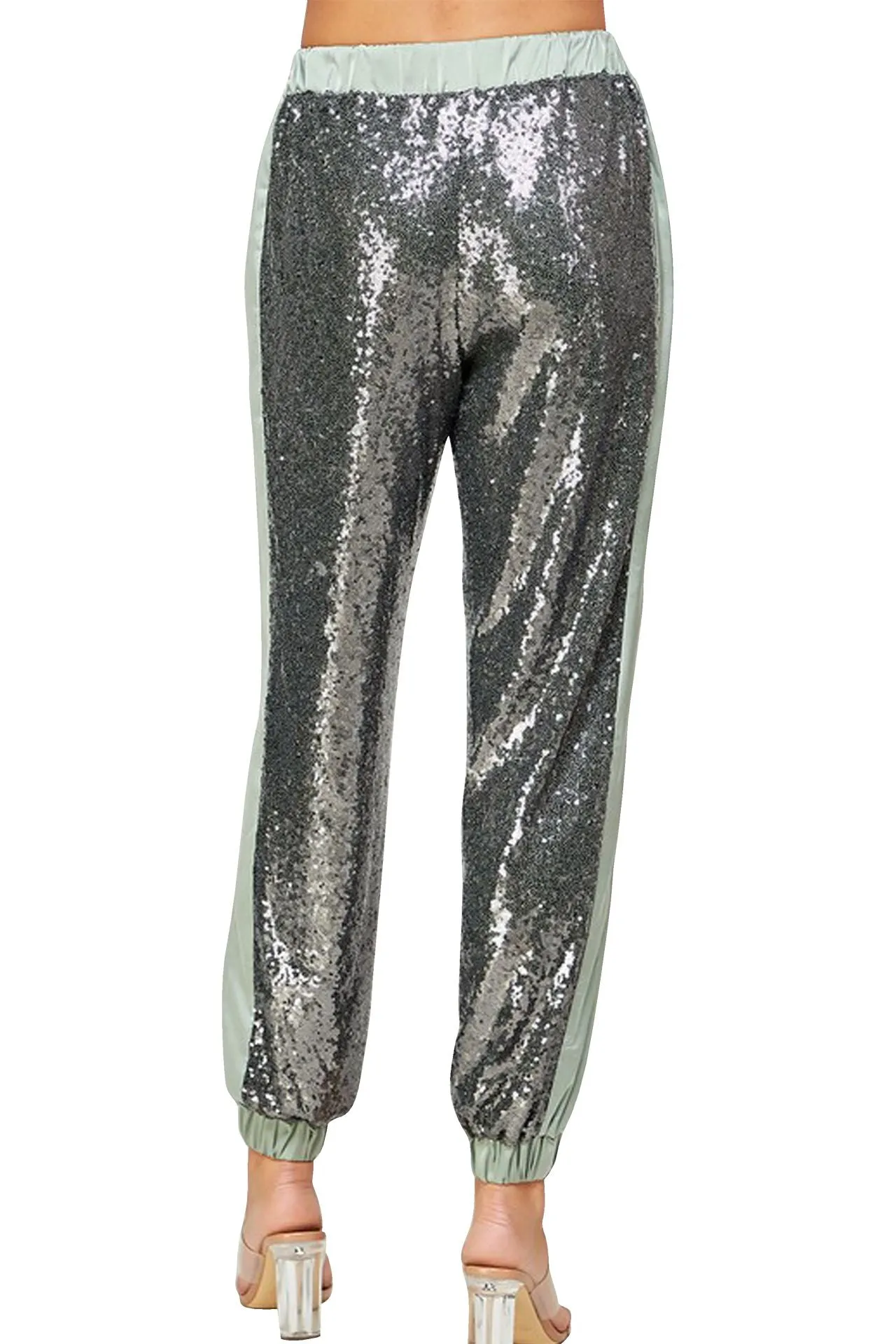 Silver Metallic Joggers