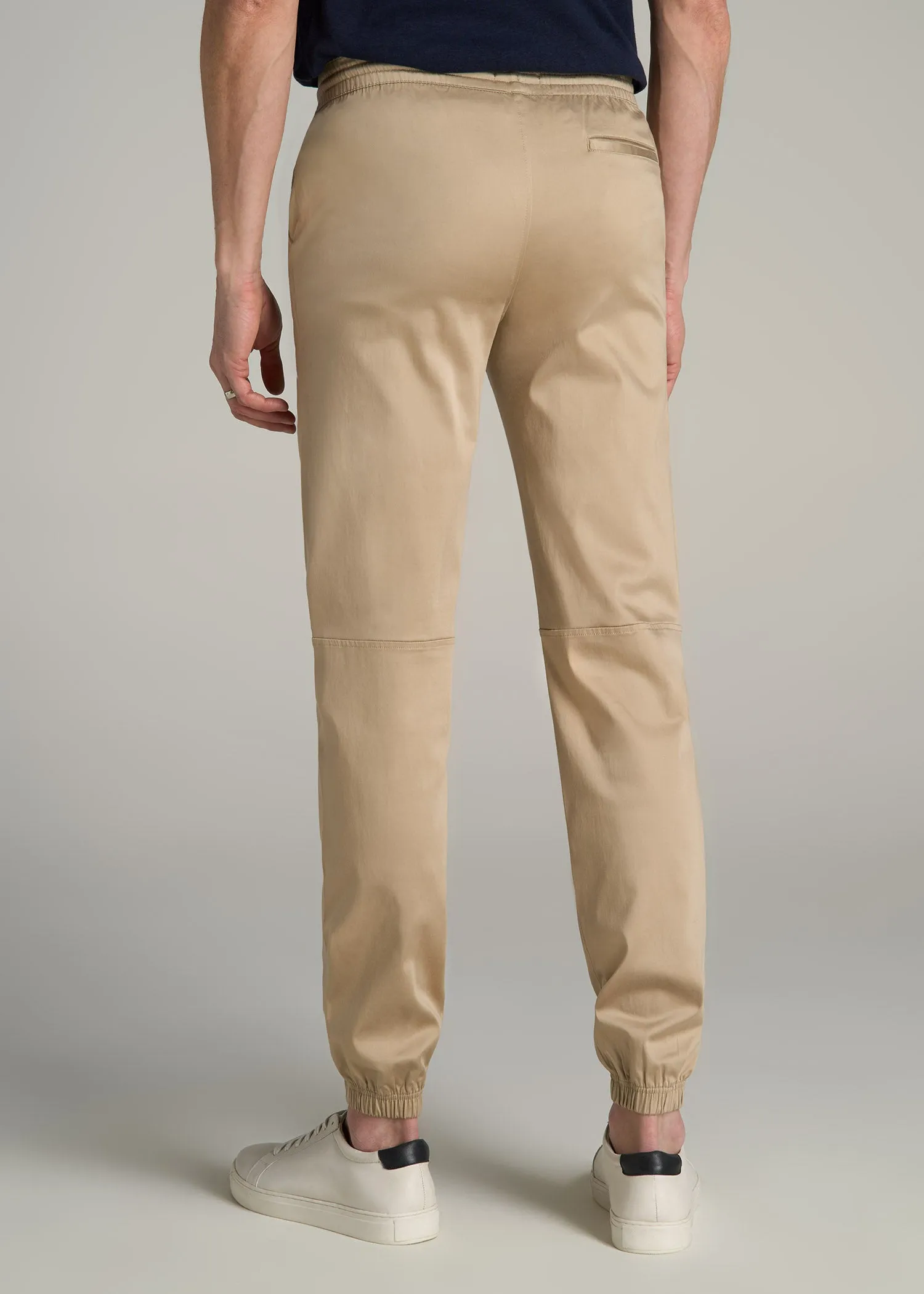 Stretch Twill Tall Men's Jogger Pants in Desert Khaki