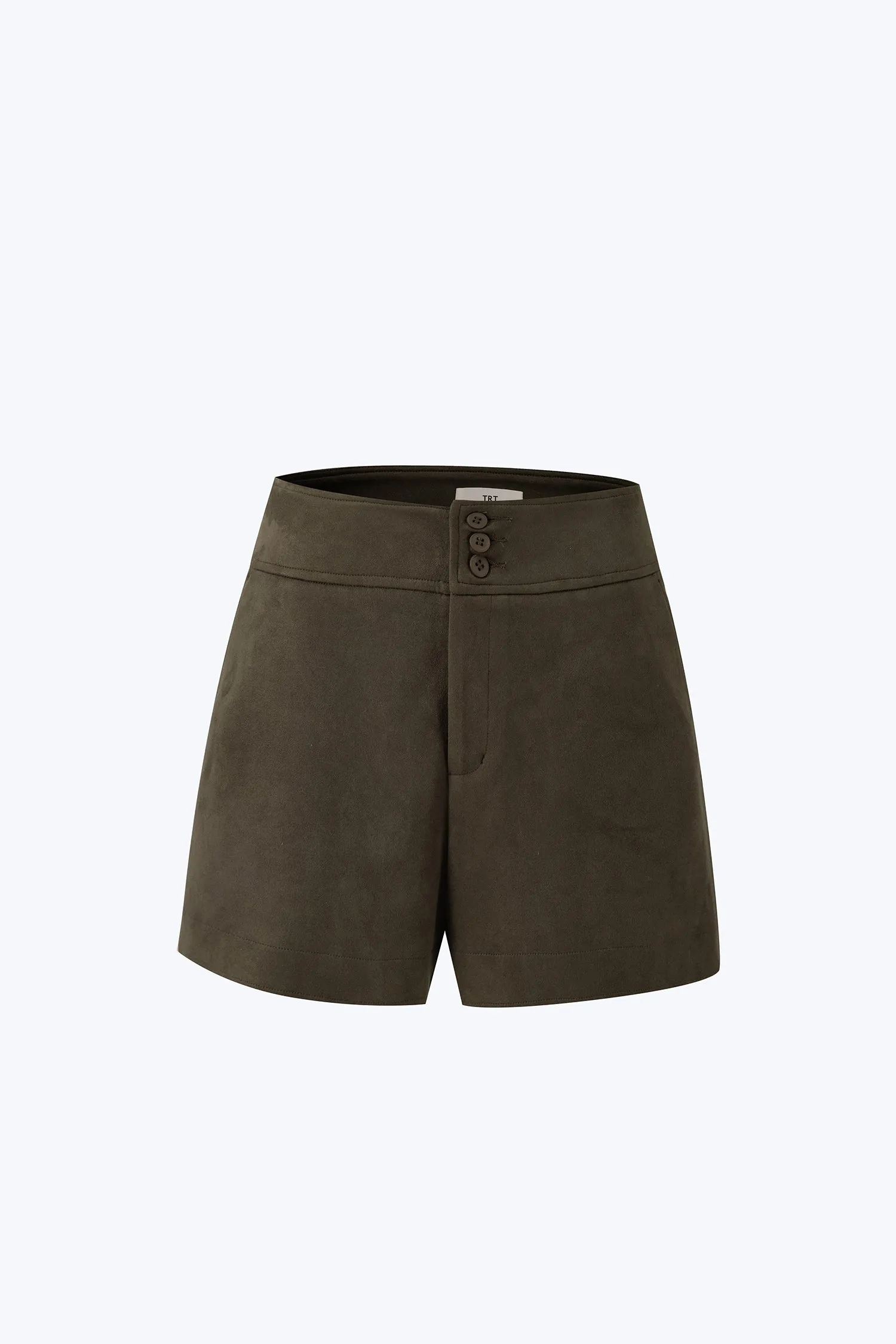 Suede Shorts - Army Green