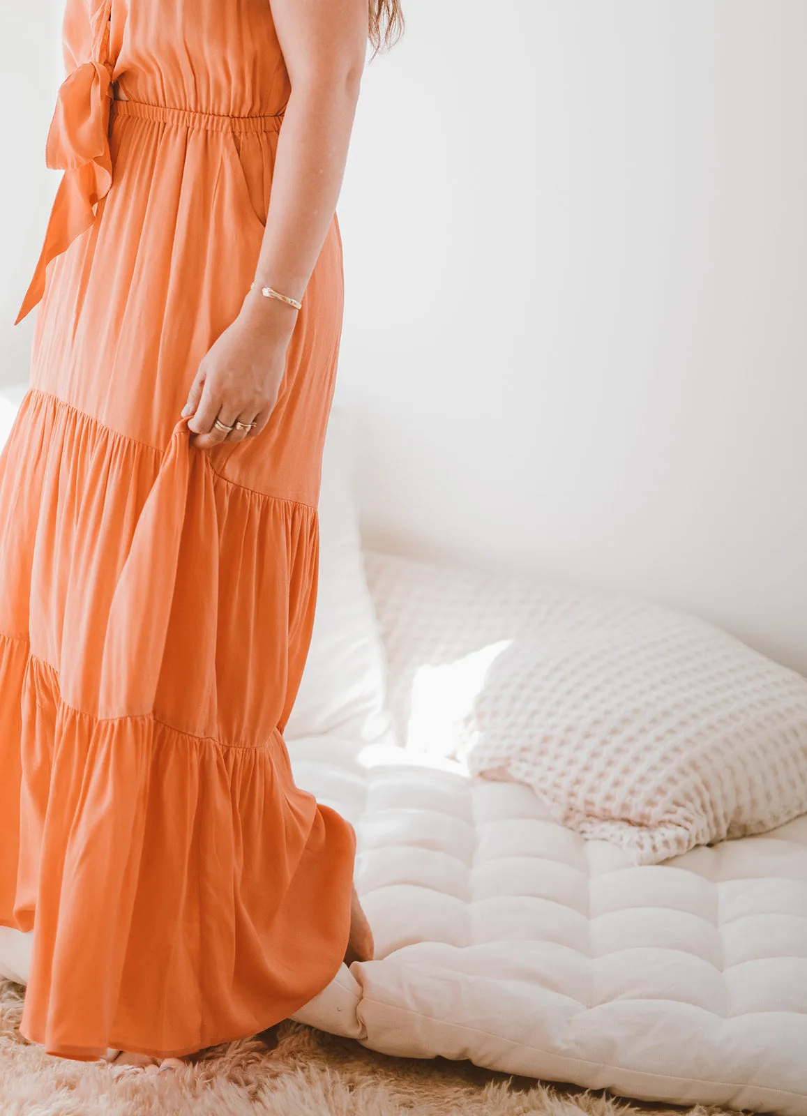 Tie Maxi Dress | Daisy Peach