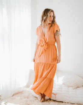 Tie Maxi Dress | Daisy Peach