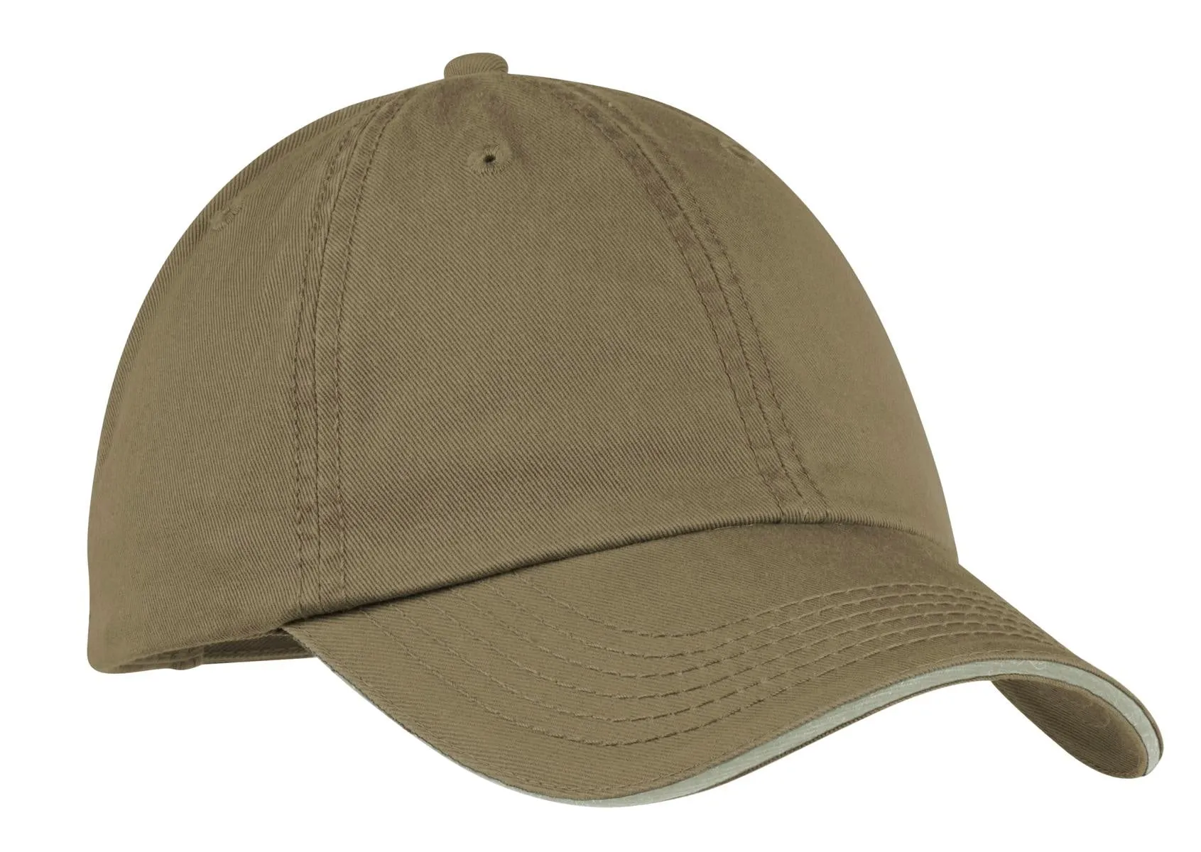 Top Headwear Washed Twill Sandwich Bill Cap