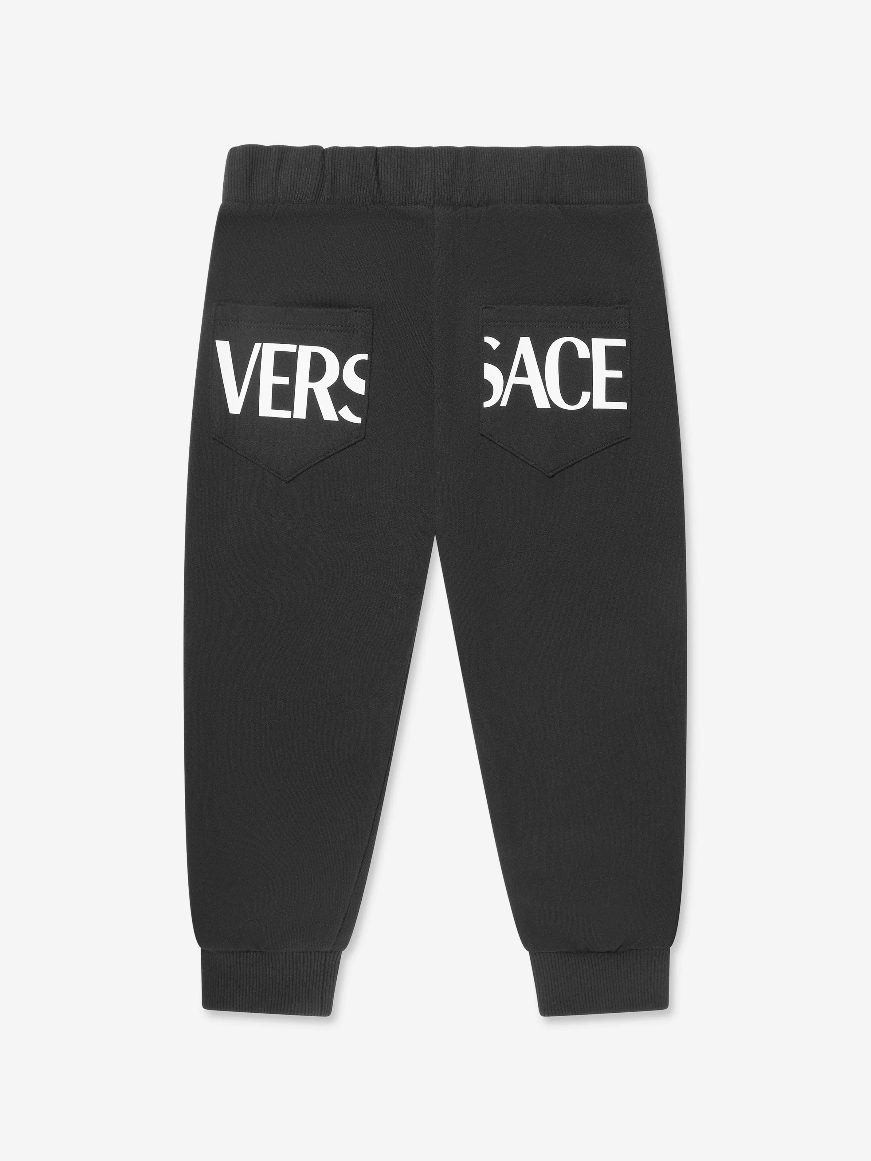 Versace Boys La Greca Logo Joggers in Black