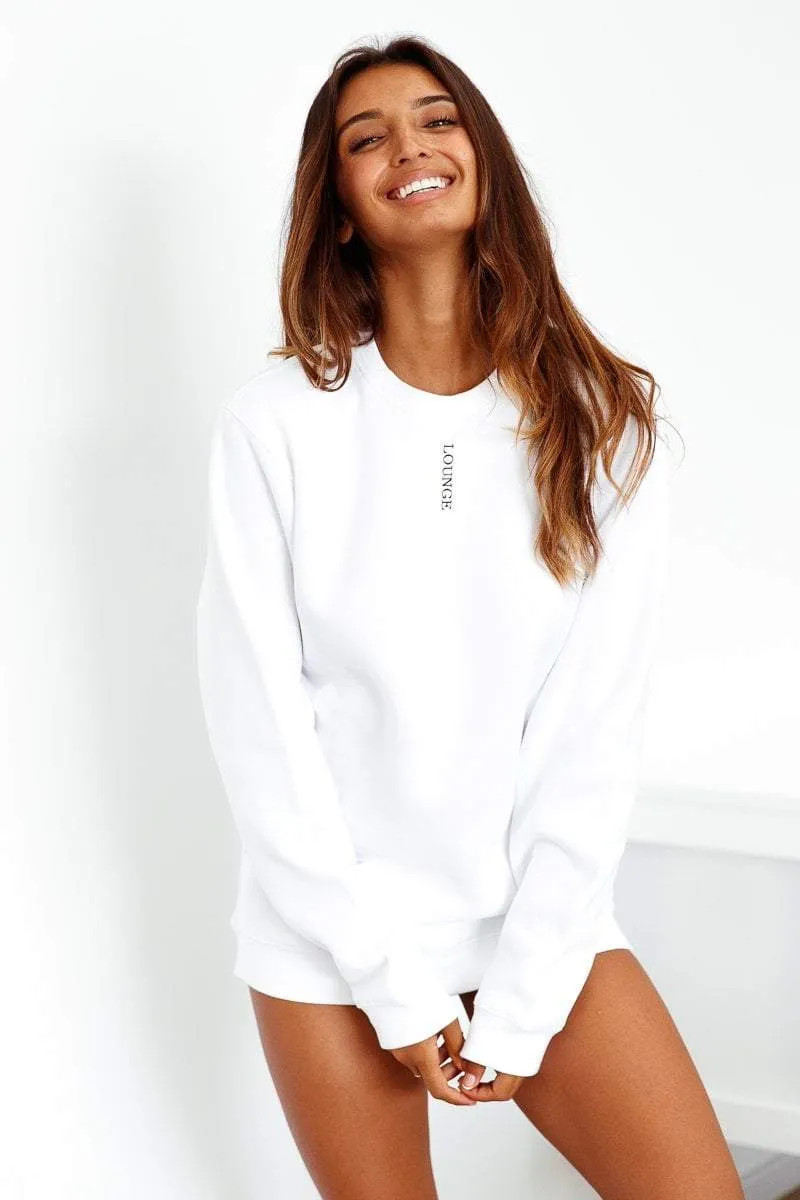 White Crew Neck Jumper