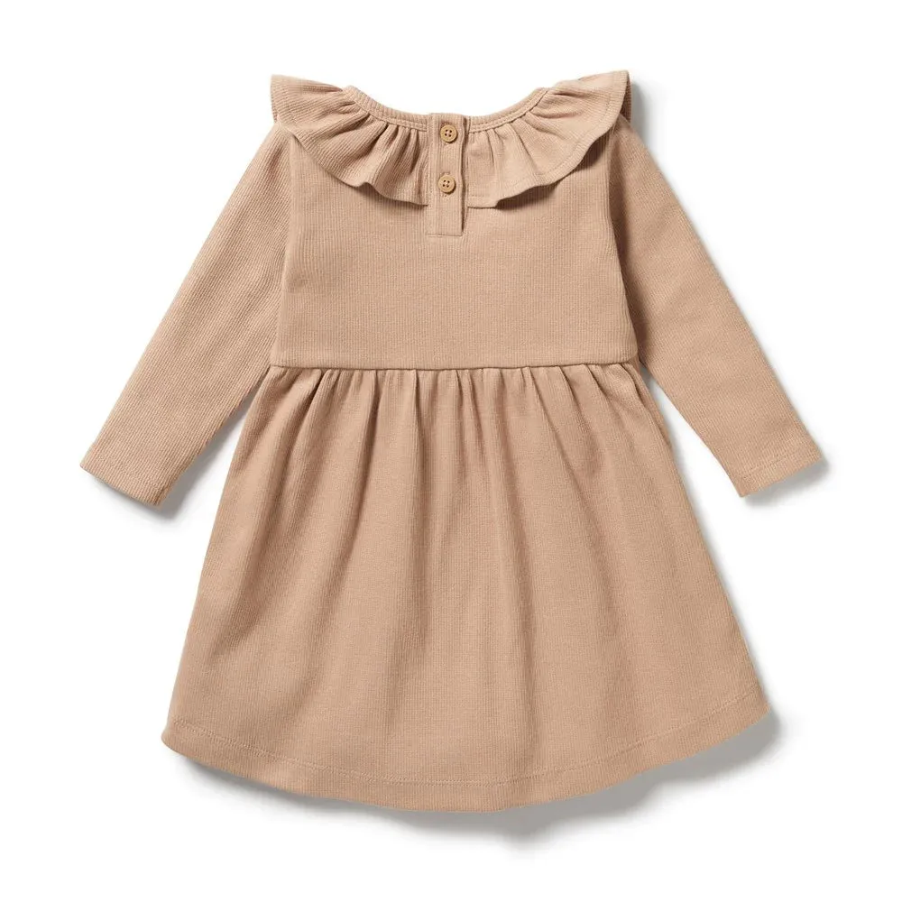 WILSON & FRENCHY FAWN RUFFLE DRESS