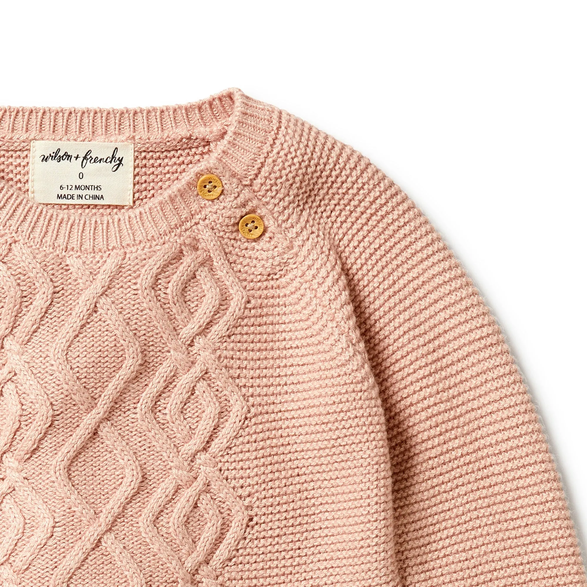 WILSON & FRENCHY KNIT CABLE DRESS ROSE