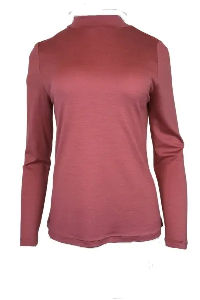 WOMEN'S 100% MERINO WOOL (210) LONG SLEEVE TURTLE NECK JUMPER BRICK