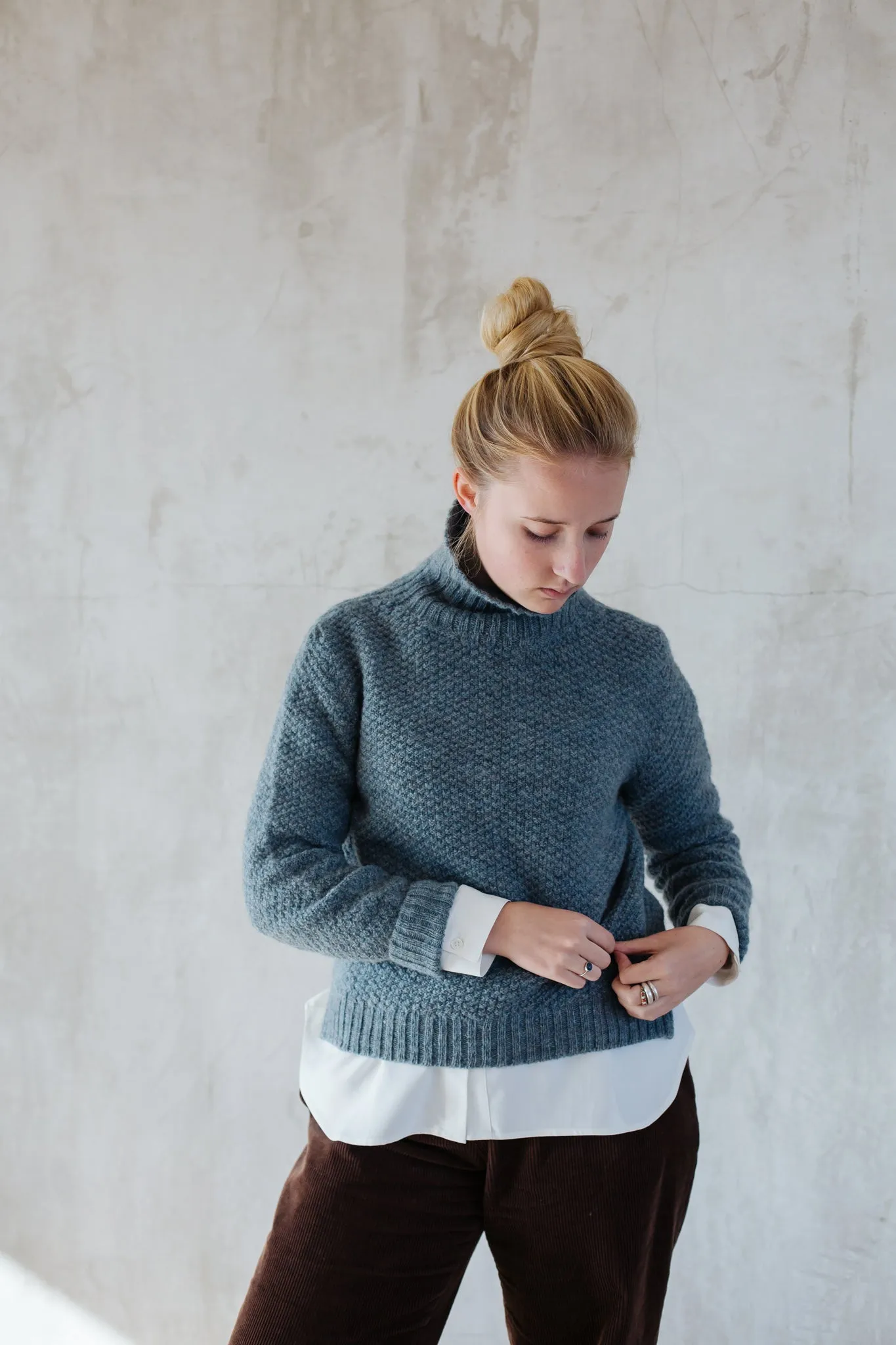 Women's Moss Stitch Lambswool Jumper