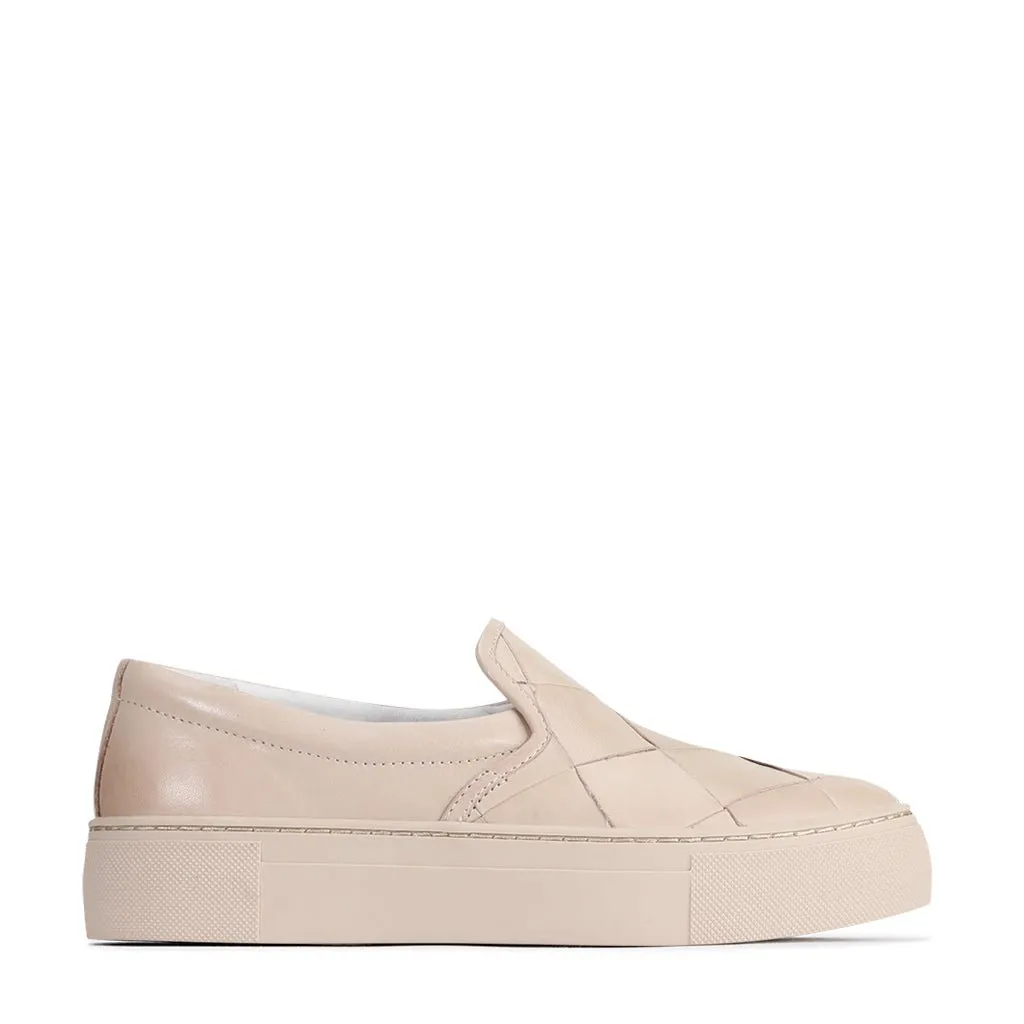 WOVE LEATHER SLIP ON SNEAKER